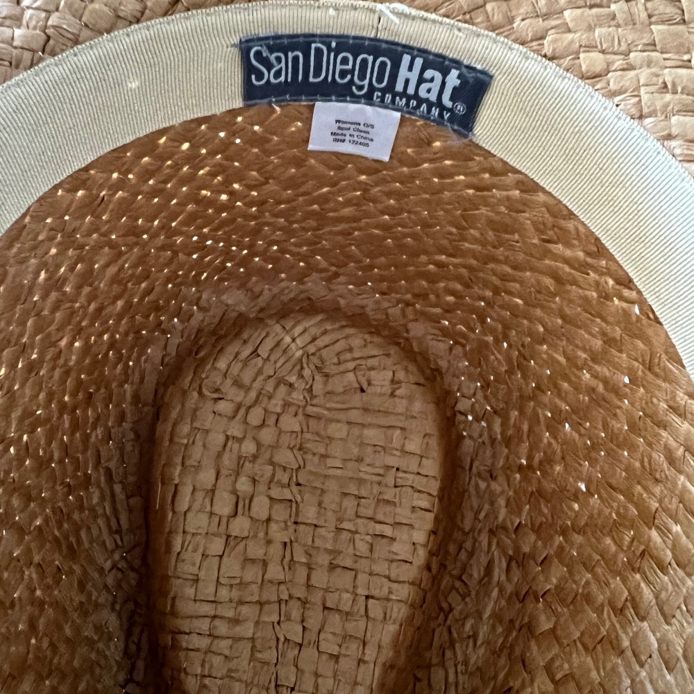 San Diego Hat Company Brown Straw Hat with Button Detail - Picture 4 of 11